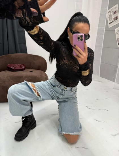 Koronkowy golf czarny La Milla