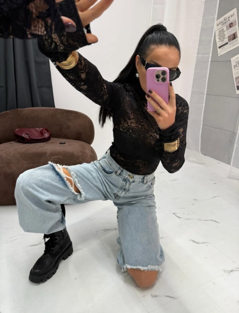 Koronkowy golf czarny La Milla