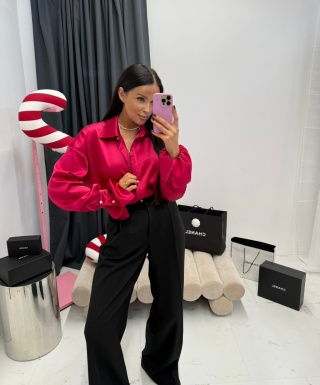 Koszula satynowa czerwona La Milla