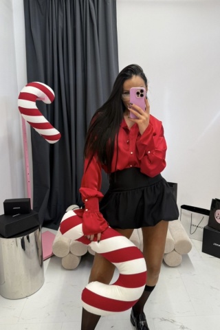 Koszula satynowa czerwona La Milla