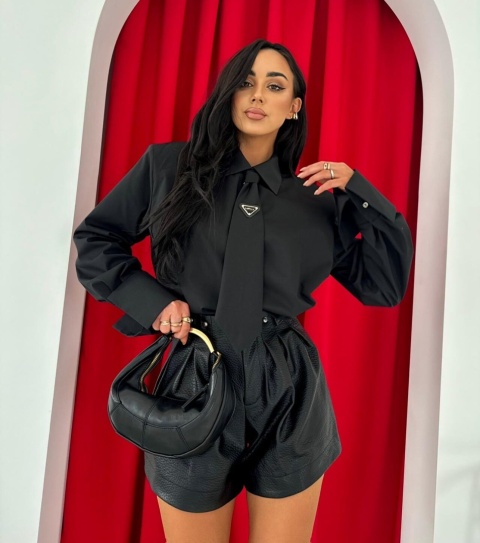 Koszula z krawatem czarna La Milla