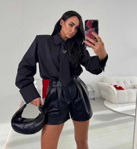 Koszula z krawatem czarna La Milla