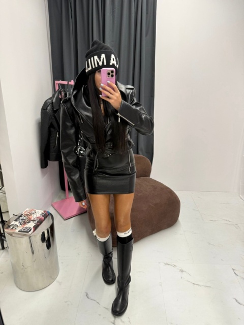 Kurtka ramoneska z kapturem czarna La Milla