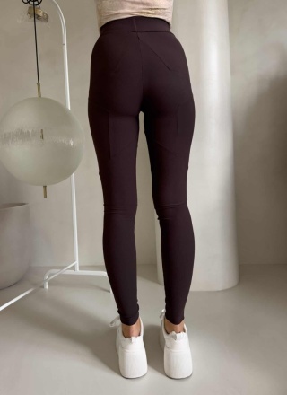 Legginsy FIT Logo czekoladowe By Me