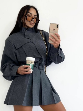 Plisowane spódnico spodenki grafit La Milla