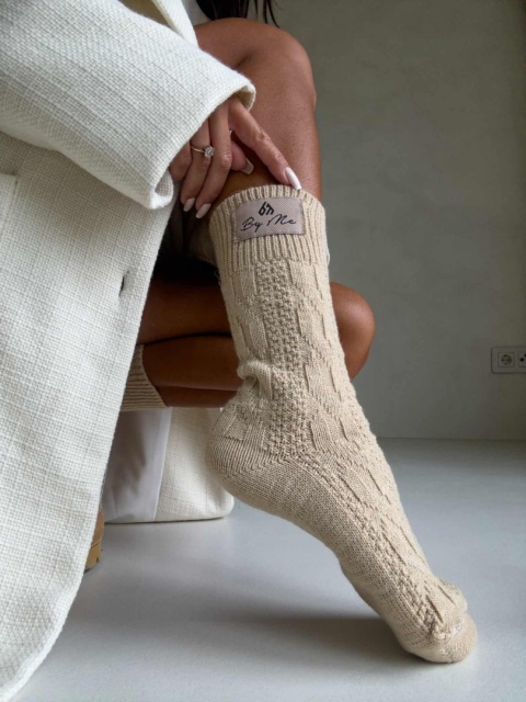 Skarpety WOOL beżowe By Me