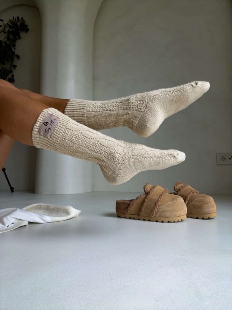 Skarpety WOOL beżowe By Me