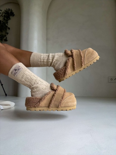 Skarpety WOOL beżowe By Me