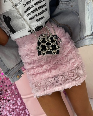 Spódniczka mini róże 3D La Milla