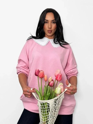 Bluza z kołnierzykiem różowa La Milla