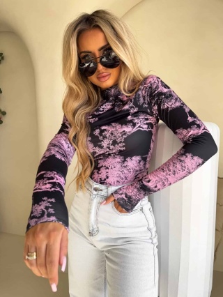 Bluzka SKIN print dior -jasny róż By Me