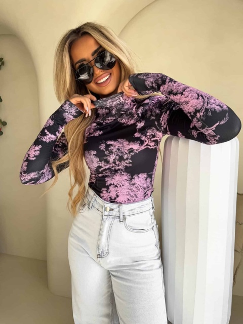 Bluzka SKIN print dior -jasny róż By Me