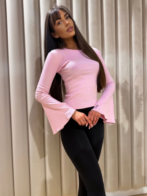 Bluzka z rozkloszowanym rękawem FLOWER puder M.Tissu