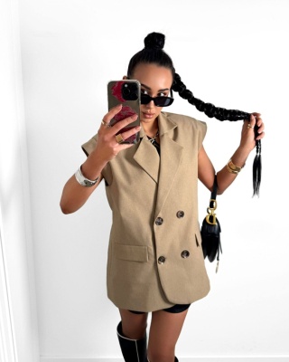 Kamizelka garniturowa beżowa La Milla