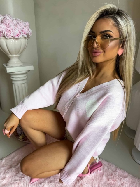 Kardigan SERCA jasny róż By Me