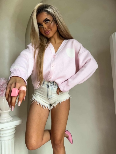 Kardigan SERCA jasny róż By Me