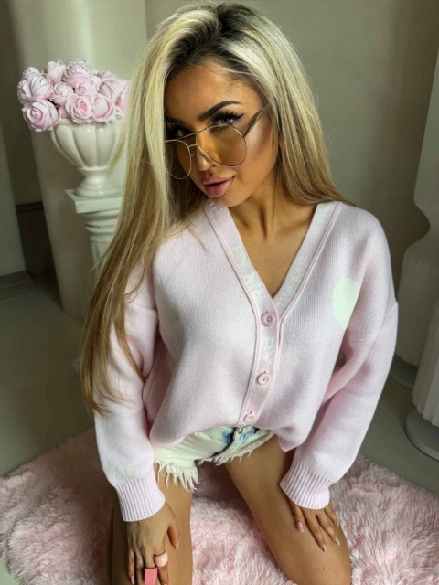 Kardigan SERCA jasny róż By Me