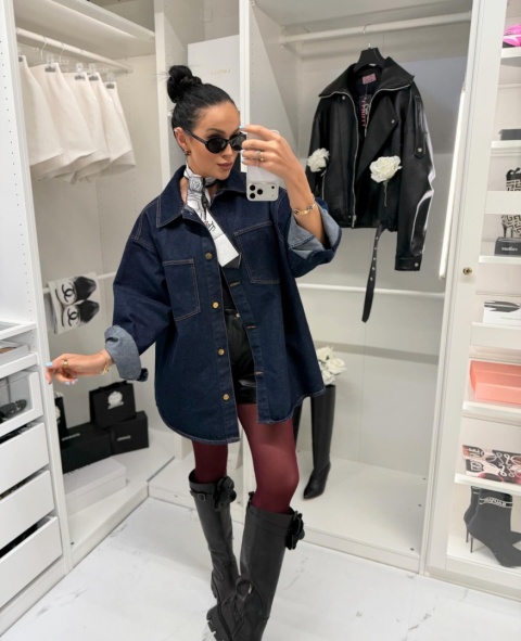 Koszula jeansowa oversize granat La Milla