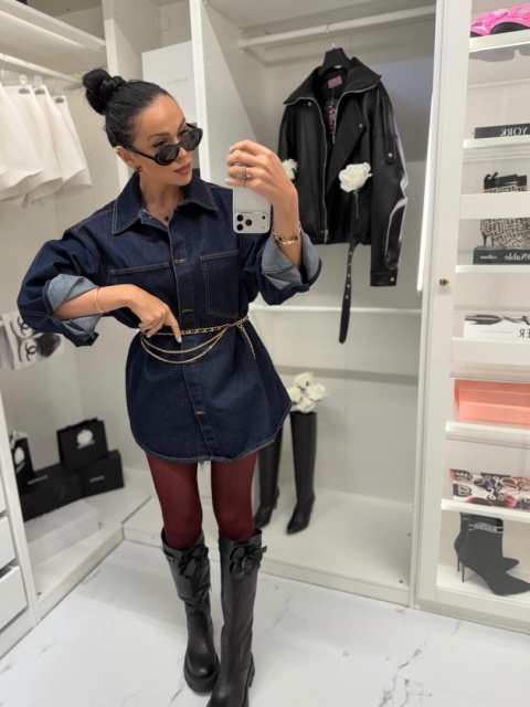 Koszula jeansowa oversize granat La Milla