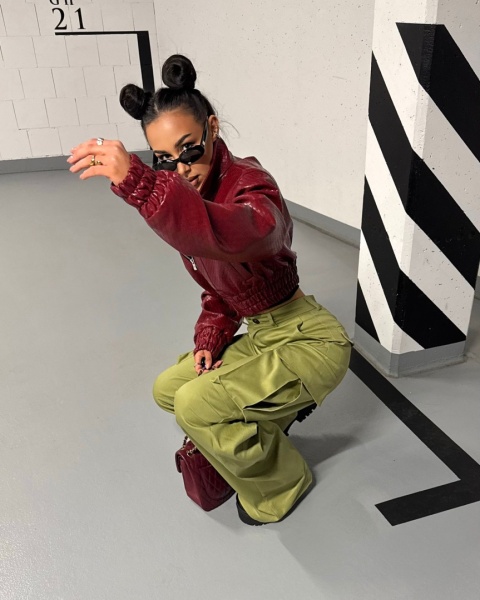 Kurtka ramoneska plecionka bordowa La Milla