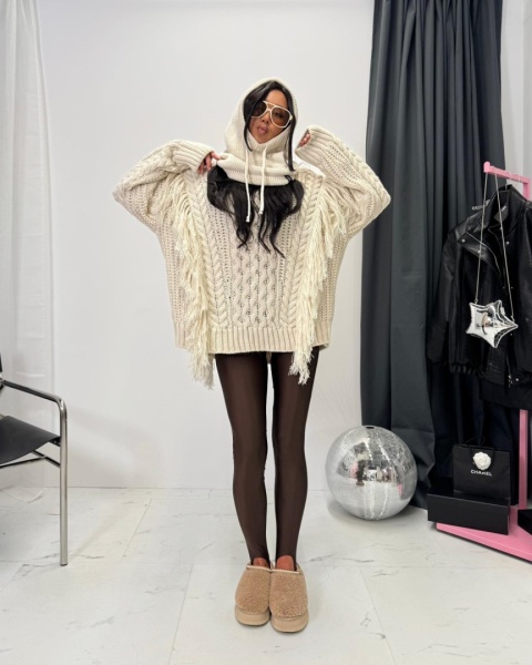 Legginsy narciary z zapiętkami czekoladowe La Milla