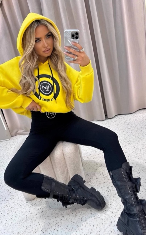 Legginsy z logo czarne La Monne