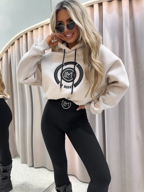 Legginsy z logo czarne La Monne