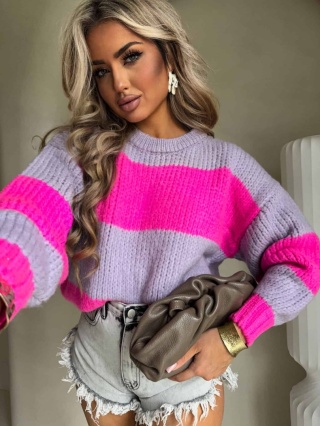 Sweter LEGEND pasy lila fuksja By Me