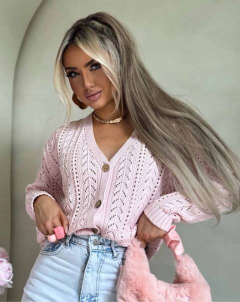 Sweter WOOD jasny róż By Me