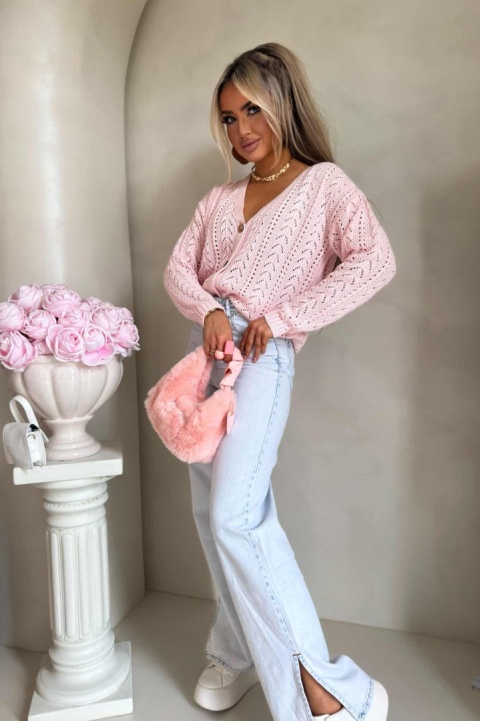 Sweter WOOD jasny róż By Me