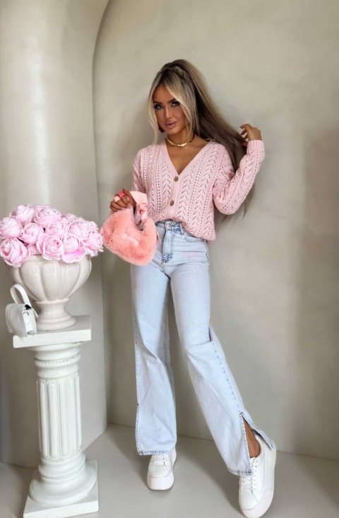 Sweter WOOD jasny róż By Me