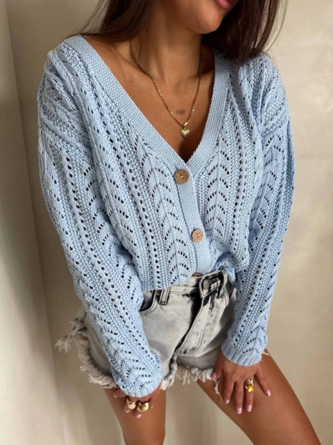 Sweter WOOD niebieski By Me