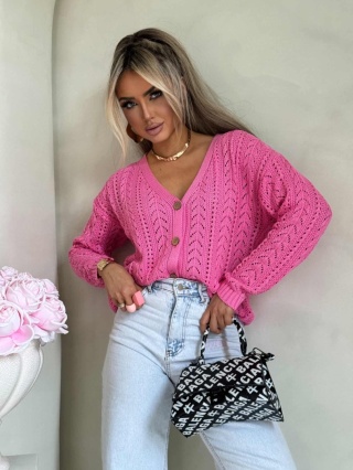 Sweter WOOD ciemny róż By Me