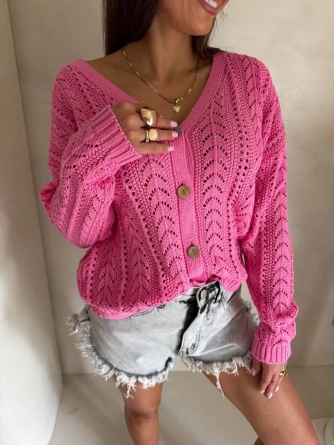 Sweter WOOD ciemny róż By Me