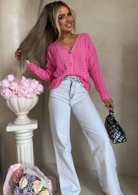 Sweter WOOD ciemny róż By Me