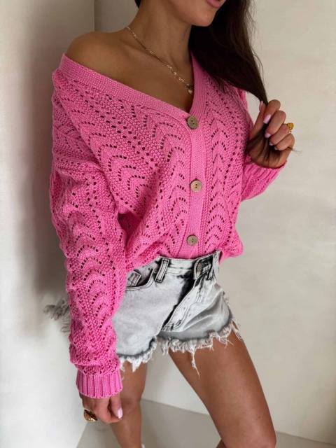 Sweter WOOD ciemny róż By Me