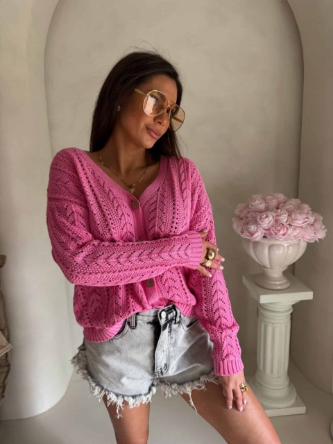 Sweter WOOD ciemny róż By Me