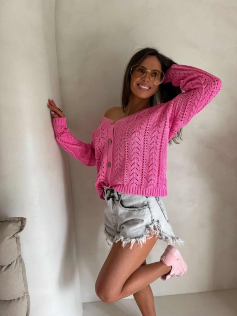 Sweter WOOD ciemny róż By Me