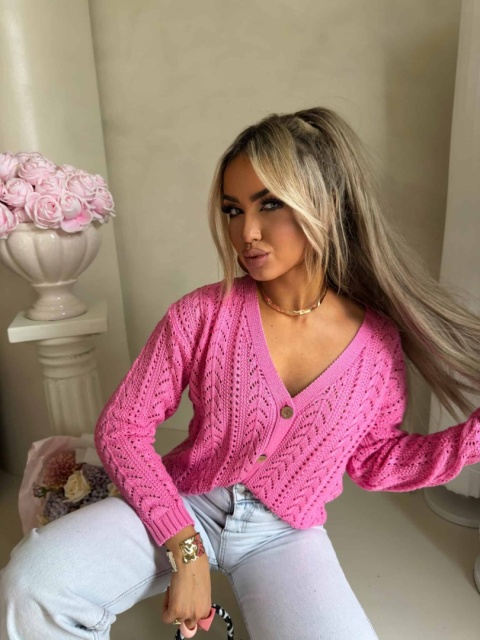 Sweter WOOD ciemny róż By Me