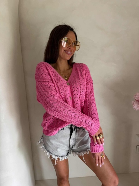 Sweter WOOD ciemny róż By Me