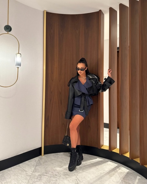 Trencz ze wstawkami z eko skóry La Milla