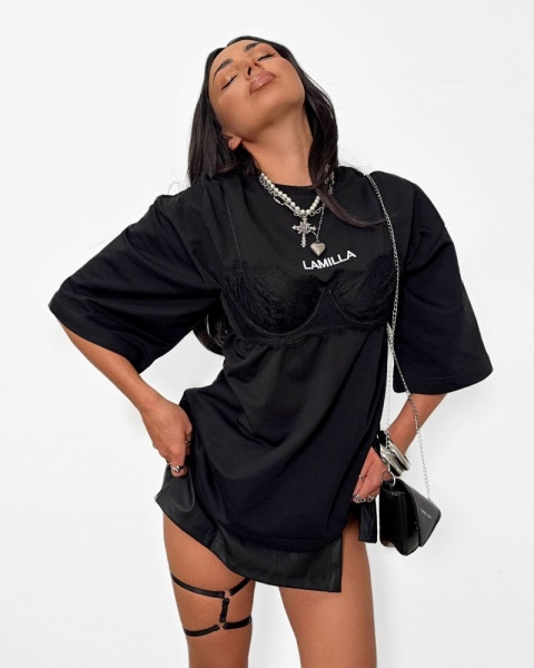 Tshirt logowany La Milla czarny