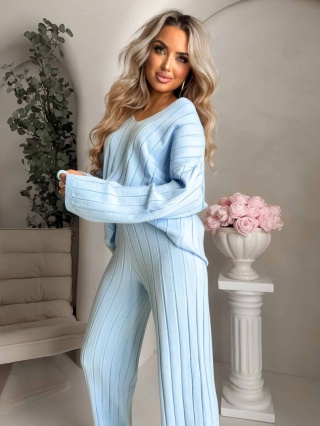 Komplet z domieszką kaszmiru CANDICE baby blue By Me