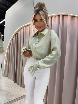 Koszula SOFT GLAM matcha La Monne