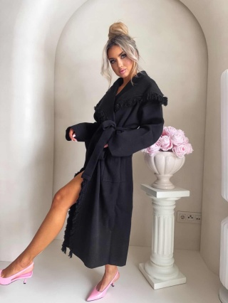 Płaszcz z domieszką kaszmiru DIVA czarny By Me