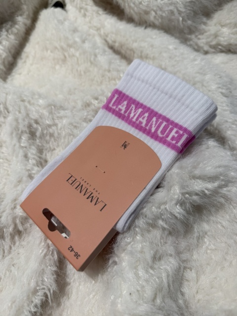 Skarpety REAL białe/róż La Manuel