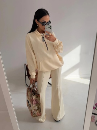 Bluza na suwak waniliowa La Milla