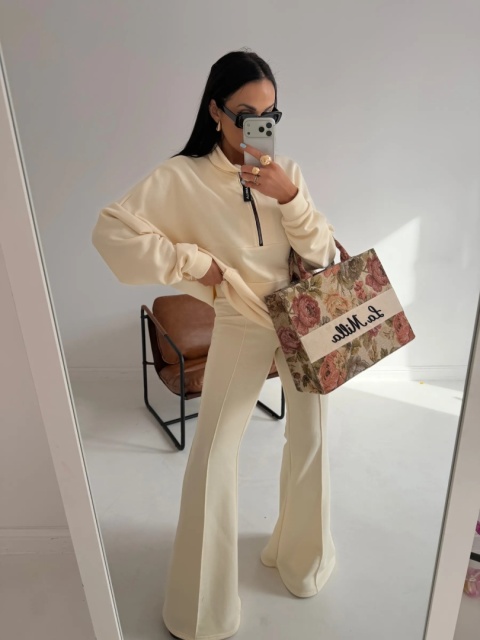 Bluza na suwak waniliowa La Milla