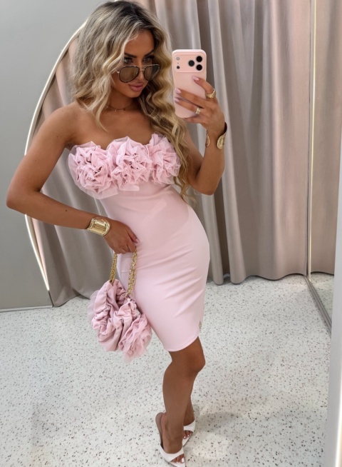 Sukienka z torebką ROSE MINI jasny róż La Monne