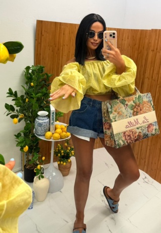 Bluzka hiszpanka limonkowa La Milla